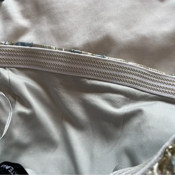 Le Chateau Brocade Strapless Midi Dress Champagne Blue Floral  NWT Small - Picture 13 of 15